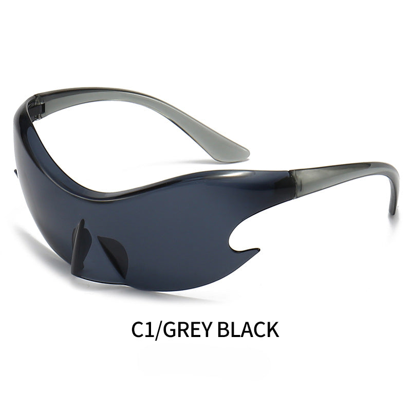 Wholesale Y2K Technology Sense Siamese Colorful Film Riding PC Sunglasses